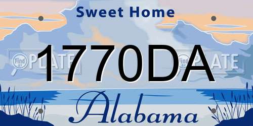 1770DA Alabama License Plate