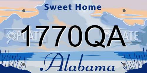 1770QA Alabama License Plate