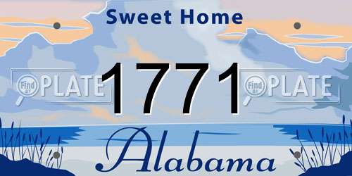 1771 Alabama License Plate