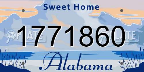 1771860 Alabama License Plate