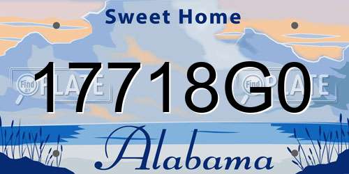 17718G0 Alabama License Plate