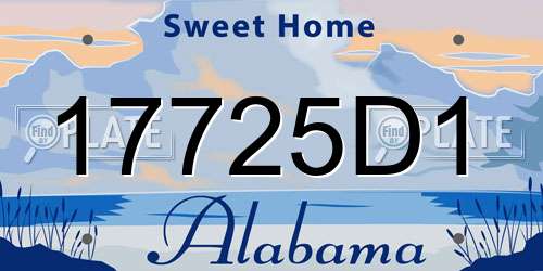 17725D1 Alabama License Plate