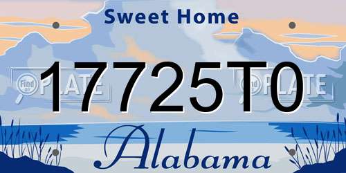 17725T0 Alabama License Plate