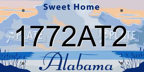 1772AT2 Alabama License Plate