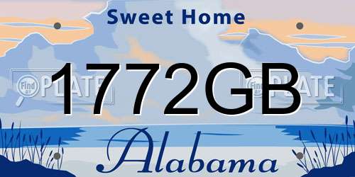 1772GB Alabama License Plate