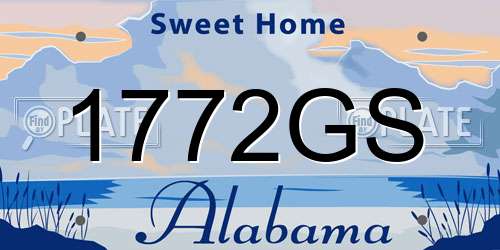 1772GS Alabama License Plate