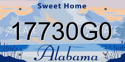 17730G0 Alabama License Plate