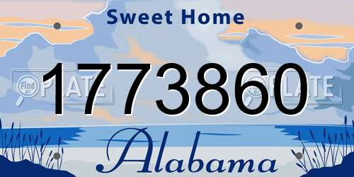 1773860 Alabama License Plate