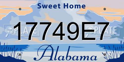 17749E7 Alabama License Plate