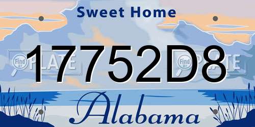 17752D8 Alabama License Plate
