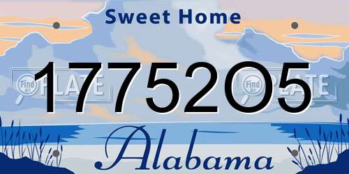 17752O5 Alabama License Plate