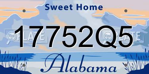 17752Q5 Alabama License Plate