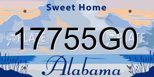 17755G0 Alabama License Plate