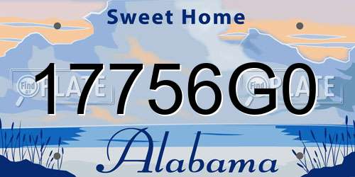 17756G0 Alabama License Plate