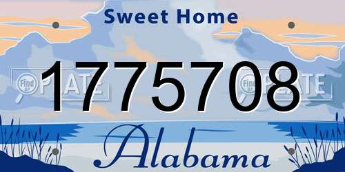 1775708 Alabama License Plate