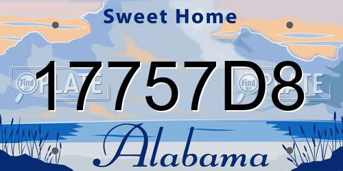 17757D8 Alabama License Plate