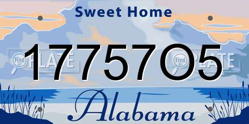 17757O5 Alabama License Plate