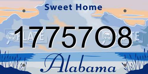 17757O8 Alabama License Plate