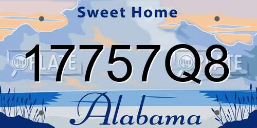 17757Q8 Alabama License Plate