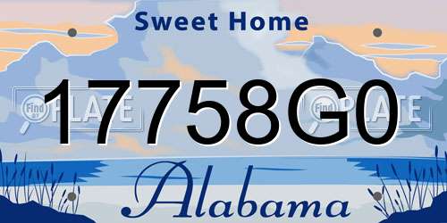 17758G0 Alabama License Plate