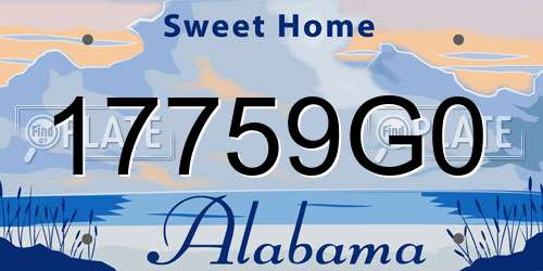17759G0 Alabama License Plate