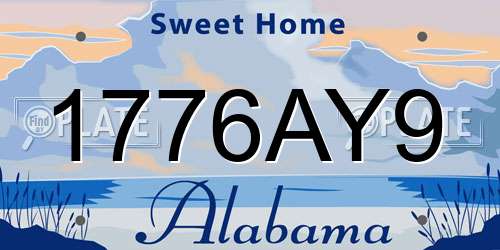 1776AY9 Alabama License Plate