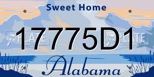 17775D1 Alabama License Plate