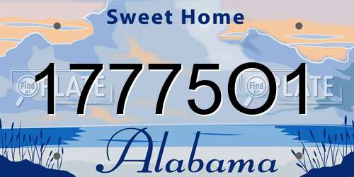 17775O1 Alabama License Plate