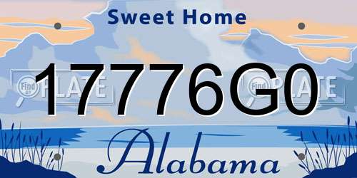 17776G0 Alabama License Plate