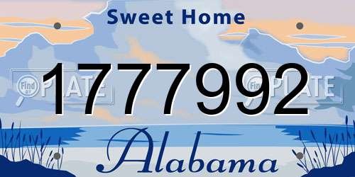 1777992 Alabama License Plate