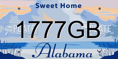 1777GB Alabama License Plate