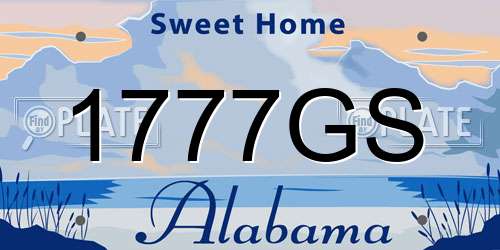1777GS Alabama License Plate