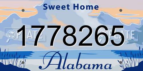 1778265 Alabama License Plate