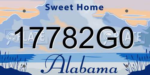 17782G0 Alabama License Plate