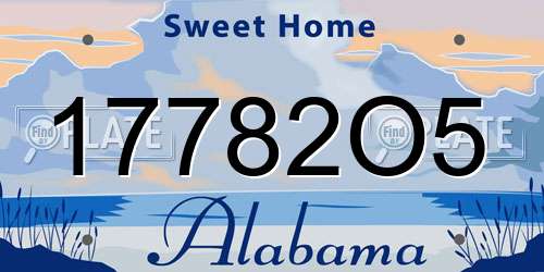 17782O5 Alabama License Plate