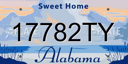 17782TY Alabama License Plate