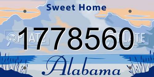1778560 Alabama License Plate