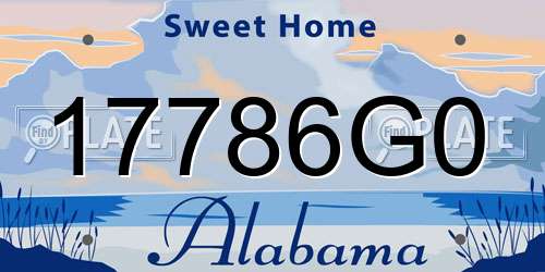 17786G0 Alabama License Plate