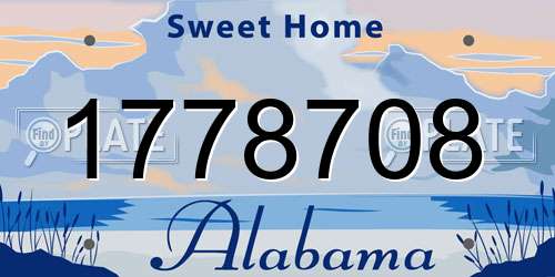 1778708 Alabama License Plate