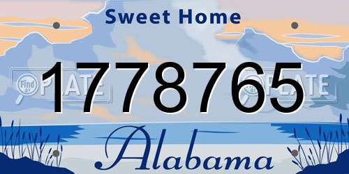 1778765 Alabama License Plate