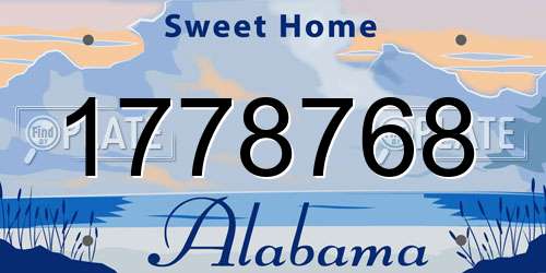 1778768 Alabama License Plate