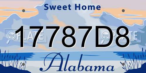 17787D8 Alabama License Plate