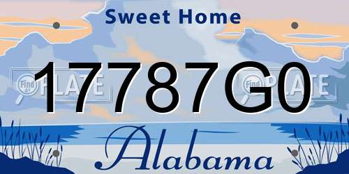 17787G0 Alabama License Plate