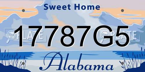 17787G5 Alabama License Plate