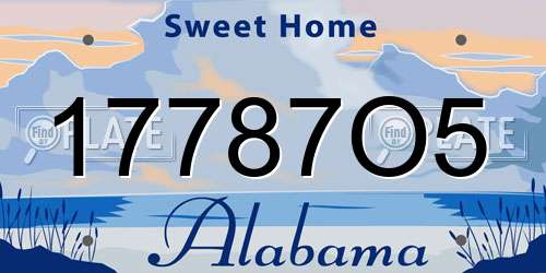 17787O5 Alabama License Plate