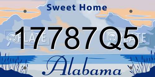 17787Q5 Alabama License Plate