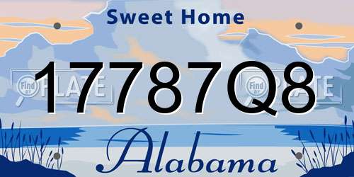 17787Q8 Alabama License Plate