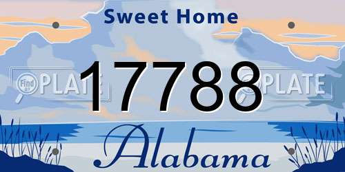 17788 Alabama License Plate
