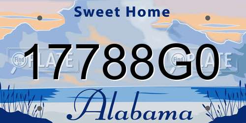 17788G0 Alabama License Plate
