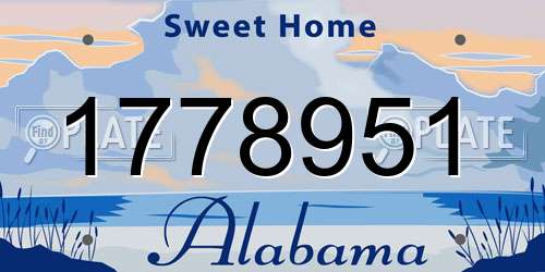 1778951 Alabama License Plate